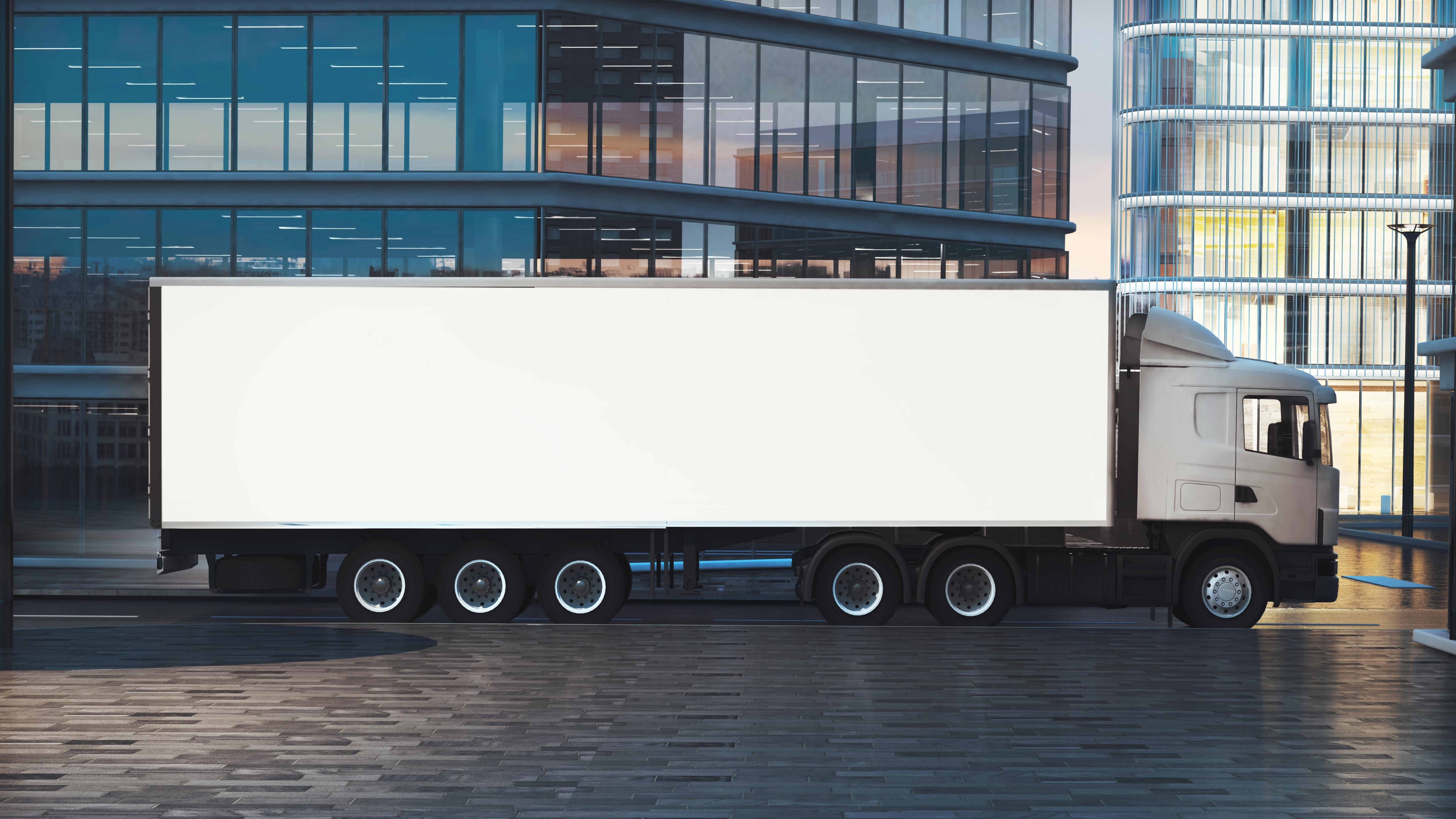 Van mockup isolated concept, Truck mock up